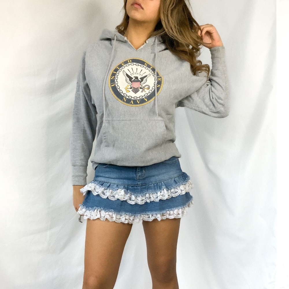 US navy grey sweatshirt hoodie